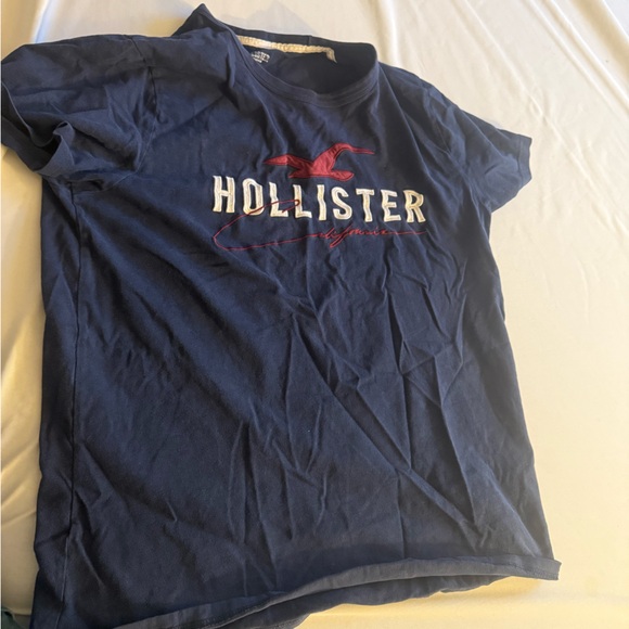 Hollister Tops - Hollister Dark Blue Tee with Cream Trim